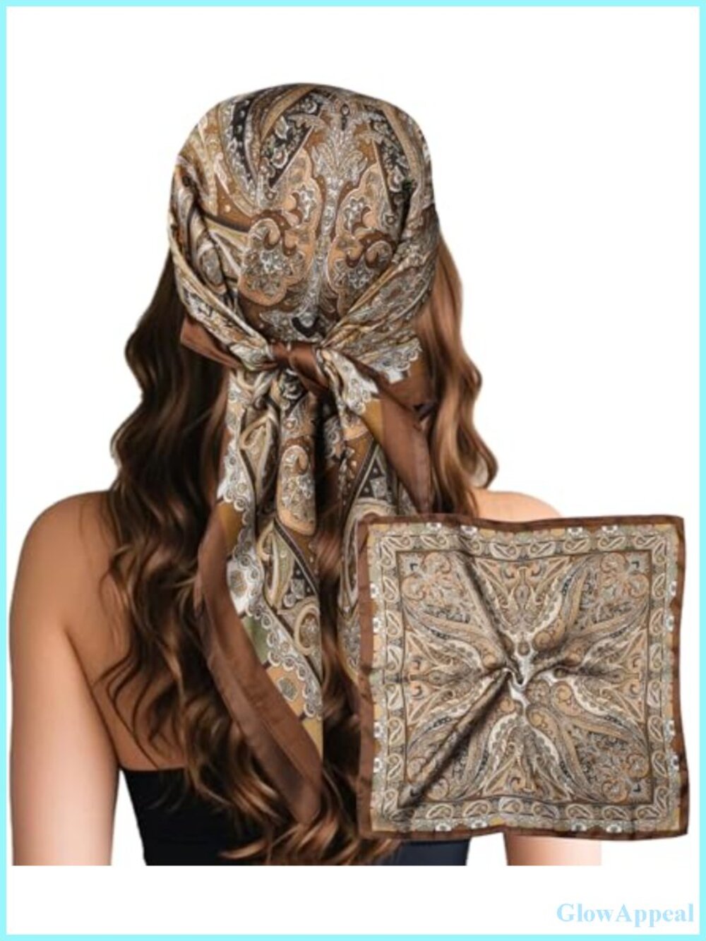 Silk Feel Square Scarf Head Wrap Bandana Multi Functional